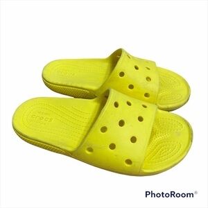 Crocs Yellow Slide Sandals Sz 6 Women’s Open Toe